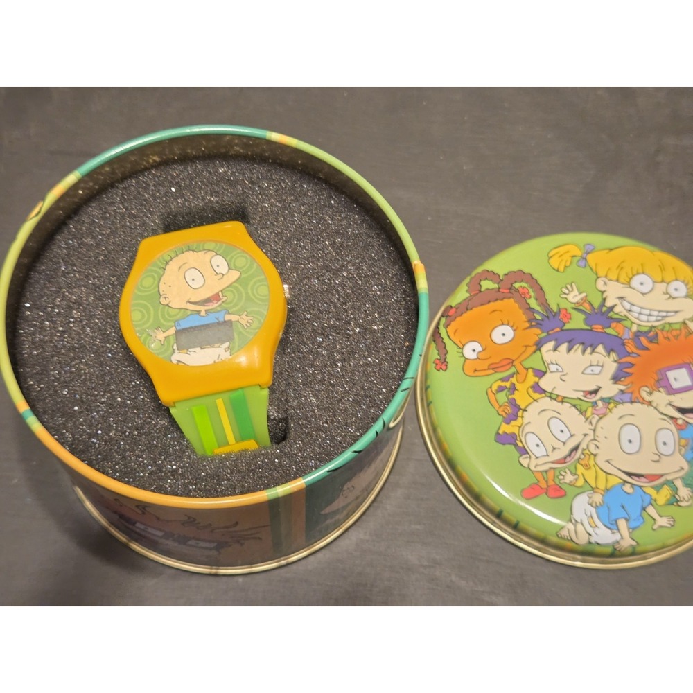 Nickelodeon Rugrats Cartoon TOMMY Pickles Digital Watch w Collectible Tin NEW